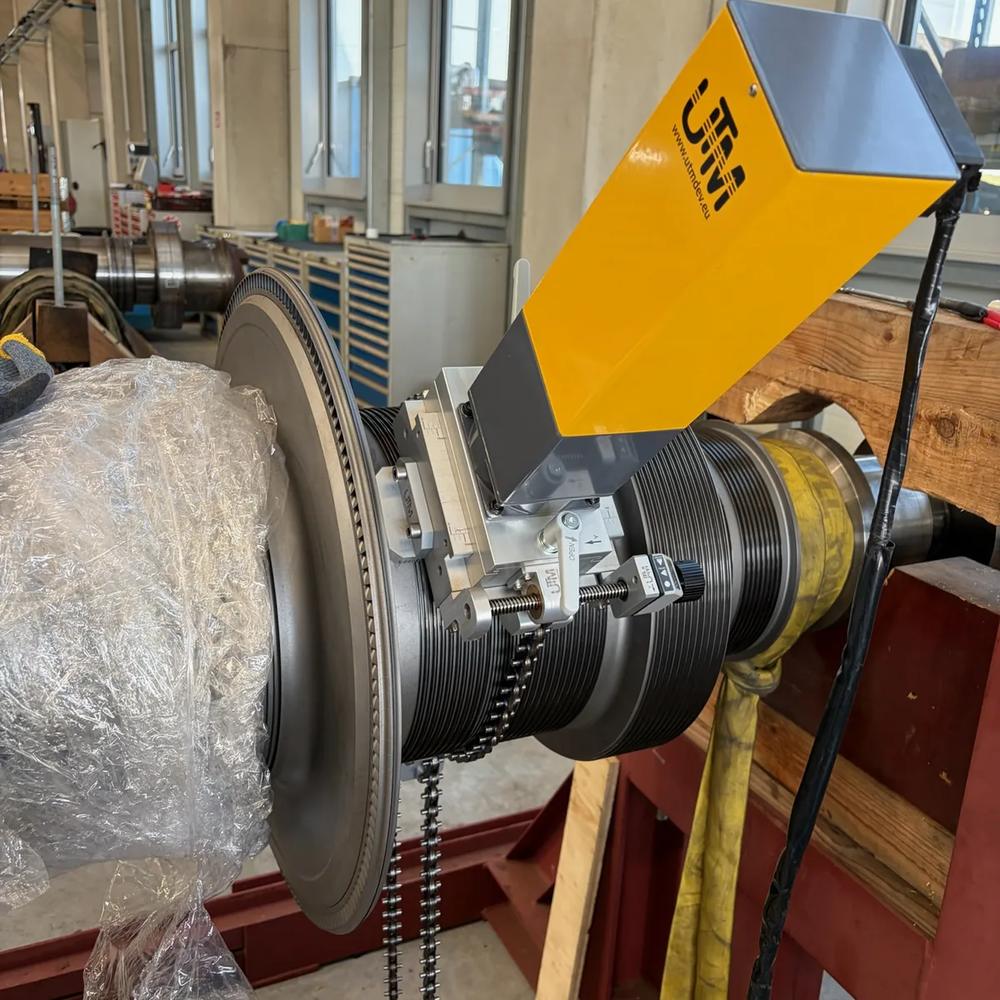 Clamped on the shaft